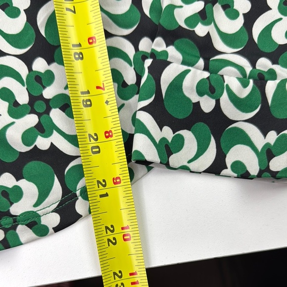 Zara Abstract Retro Green Fitted Button Down Shirt - Picture 6 of 10